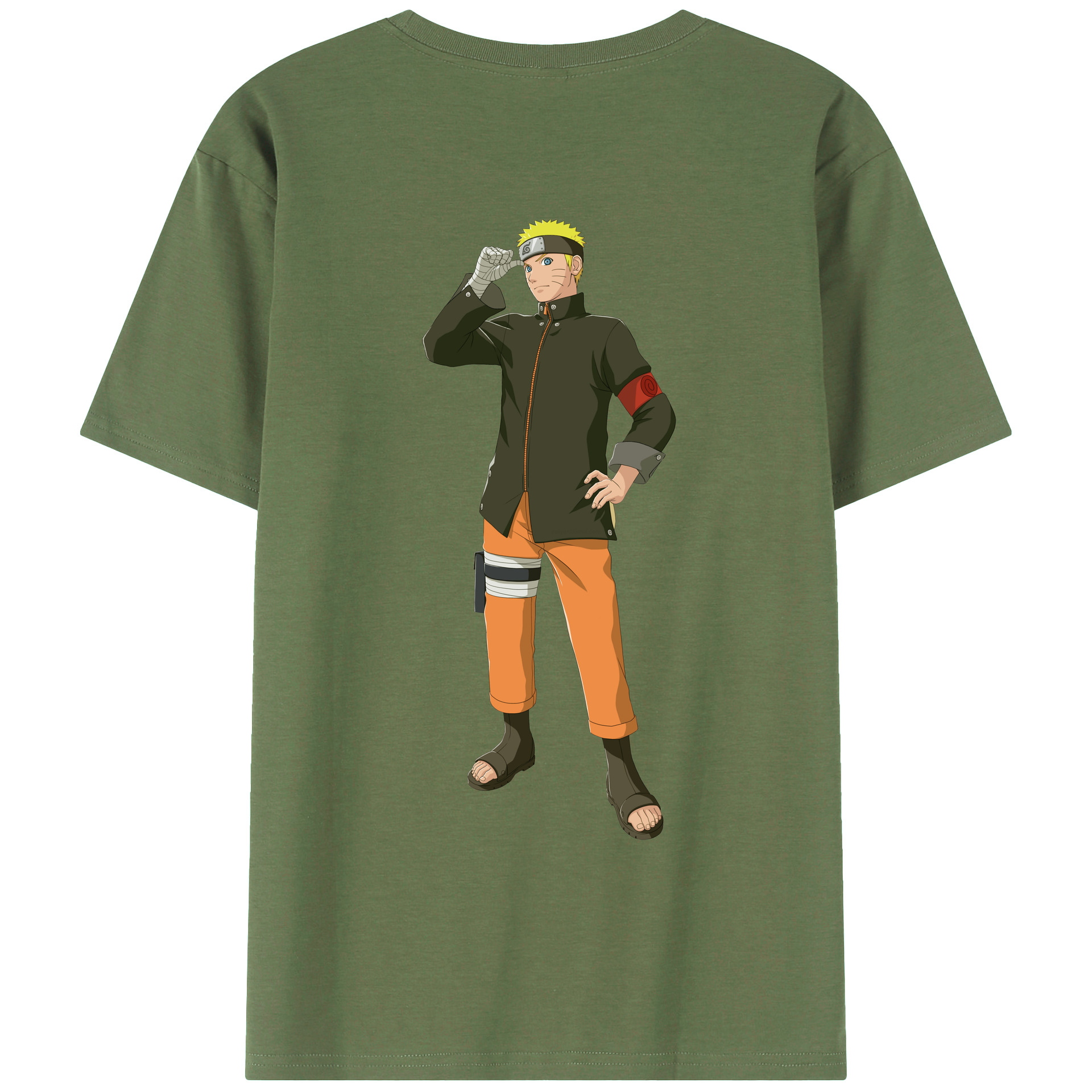 （画像用） NARUTO -ナルト- うずまき ナルト Uzumaki Naruto 綿100％ メンズ半袖Tシャツ（バックプリント） 通気性
